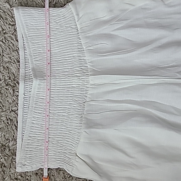 Flowy white Linen Pants With Pockets (Small/medium) - Picture 3 of 4